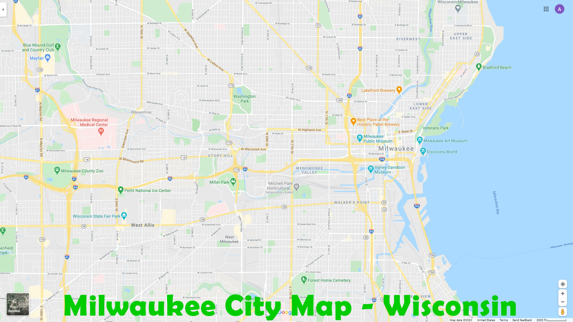Milwaukee Ville Carte   Wisconsin